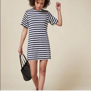 Reformation Striped “Dozer” T-Shirt Mini Dress